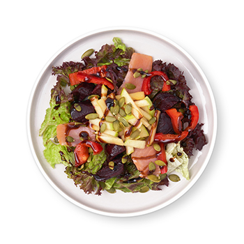 

Салат Азбука Вкуса Красный с форелью и печёной свёклой 155 г