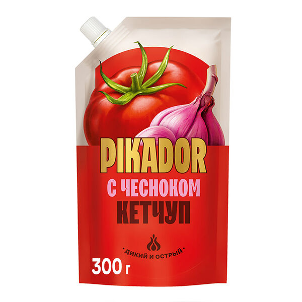 Томатный кетчуп Pikador с чесноком, дой-пак, 300 г