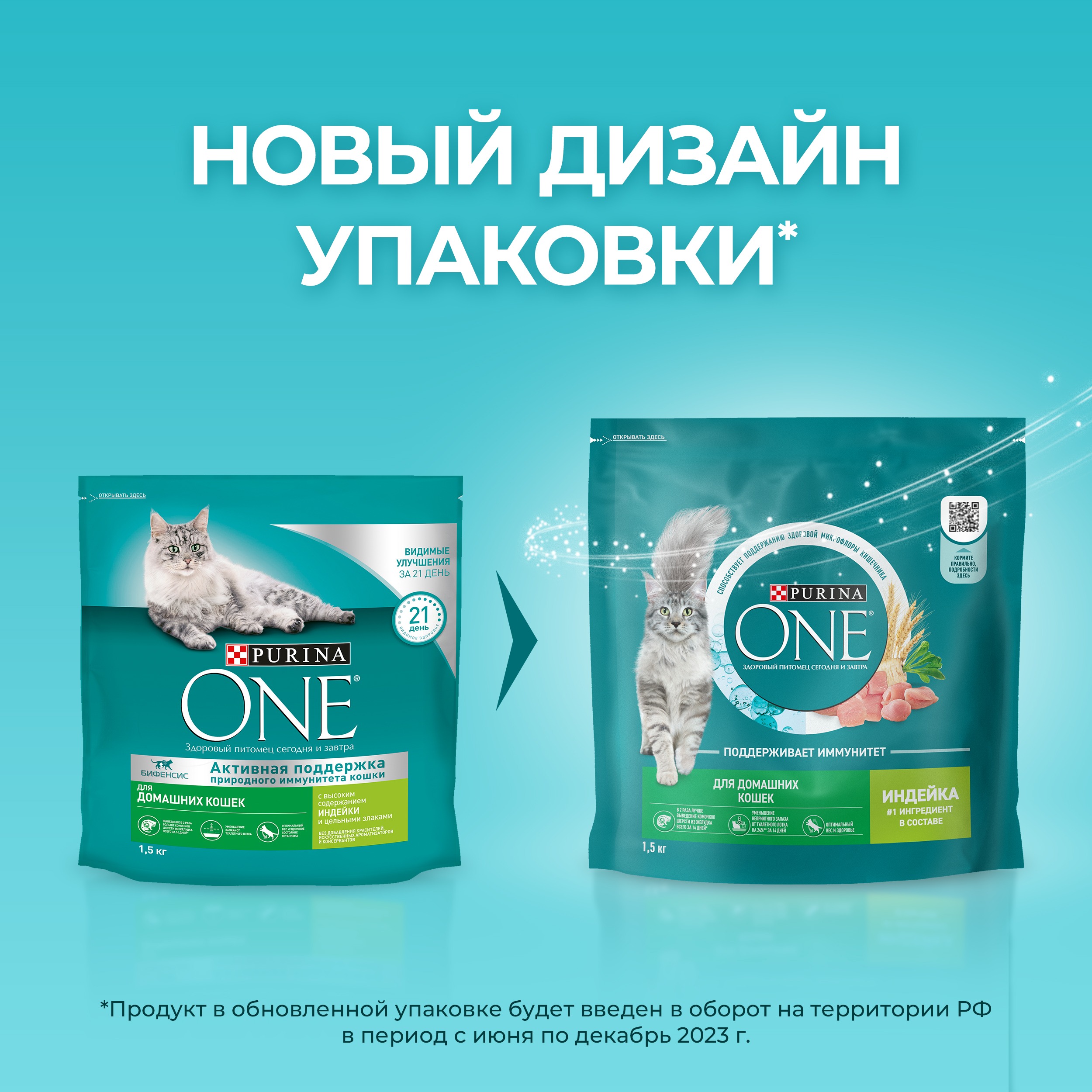 

Корм сухой Purina One для взрослых кошек при домашнем образе жизни с индейкой и цельными злаками 1.5 кг
