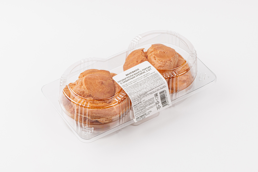 

Профитроли ВкусВилл Манго-персик с заварным кремом 2 шт. 170 г