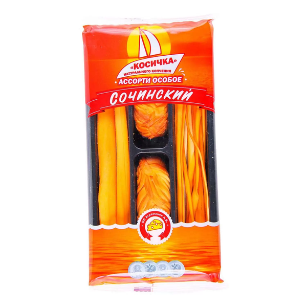 Сыр Косичка Сочинский копченый распущенная 4 вкуса 40% 70 г