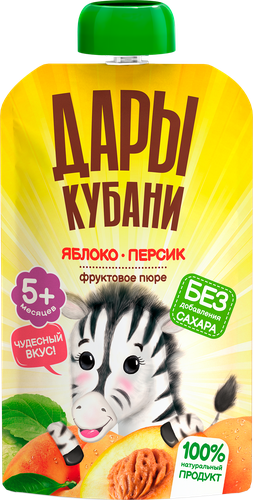 

Пюре фруктовое Дары Кубани Яблоко-персик 90 г