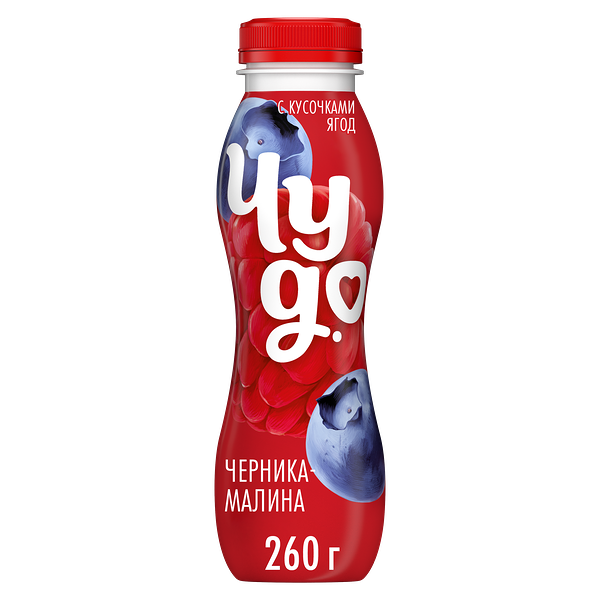 Йогурт питьевой Чудо со вкусом Черника-малина 1.9% 260 г