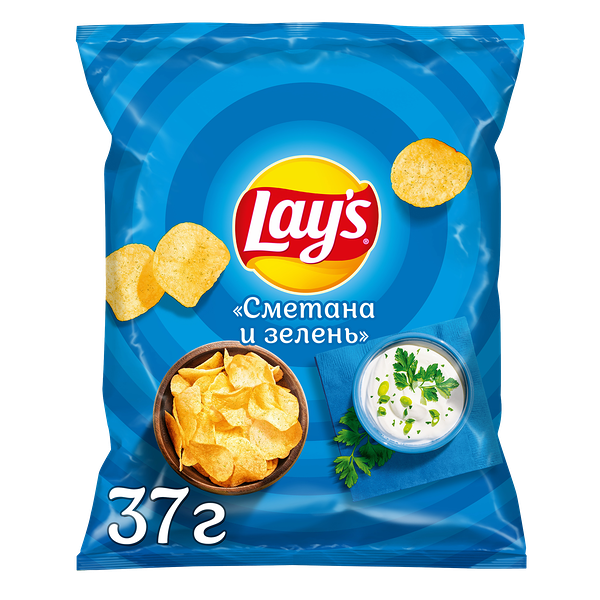 Картофельные чипсы Lay's Сметана и зелень 37 г
