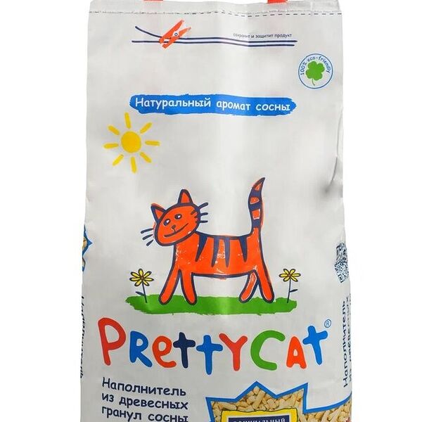 Наполнитель для кошачьего туалета PrettyCat Wood Granules впитывающий древесный 12 л