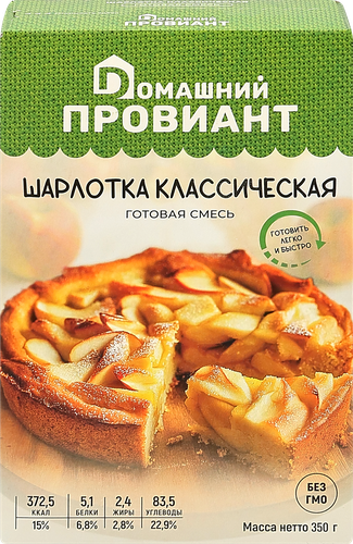 

Смесь для выпечки Домашний Провиант Шарлотка Классическая 350 г