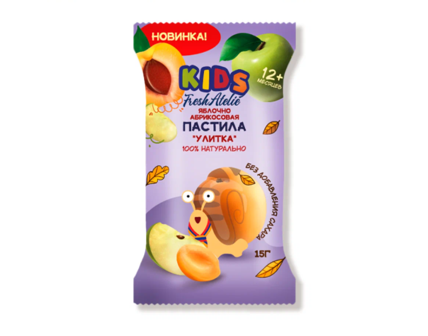 

Пастила Fresh Atelie Kids Улитка яблочно-абрикосовая с 12 месяцев 15 г