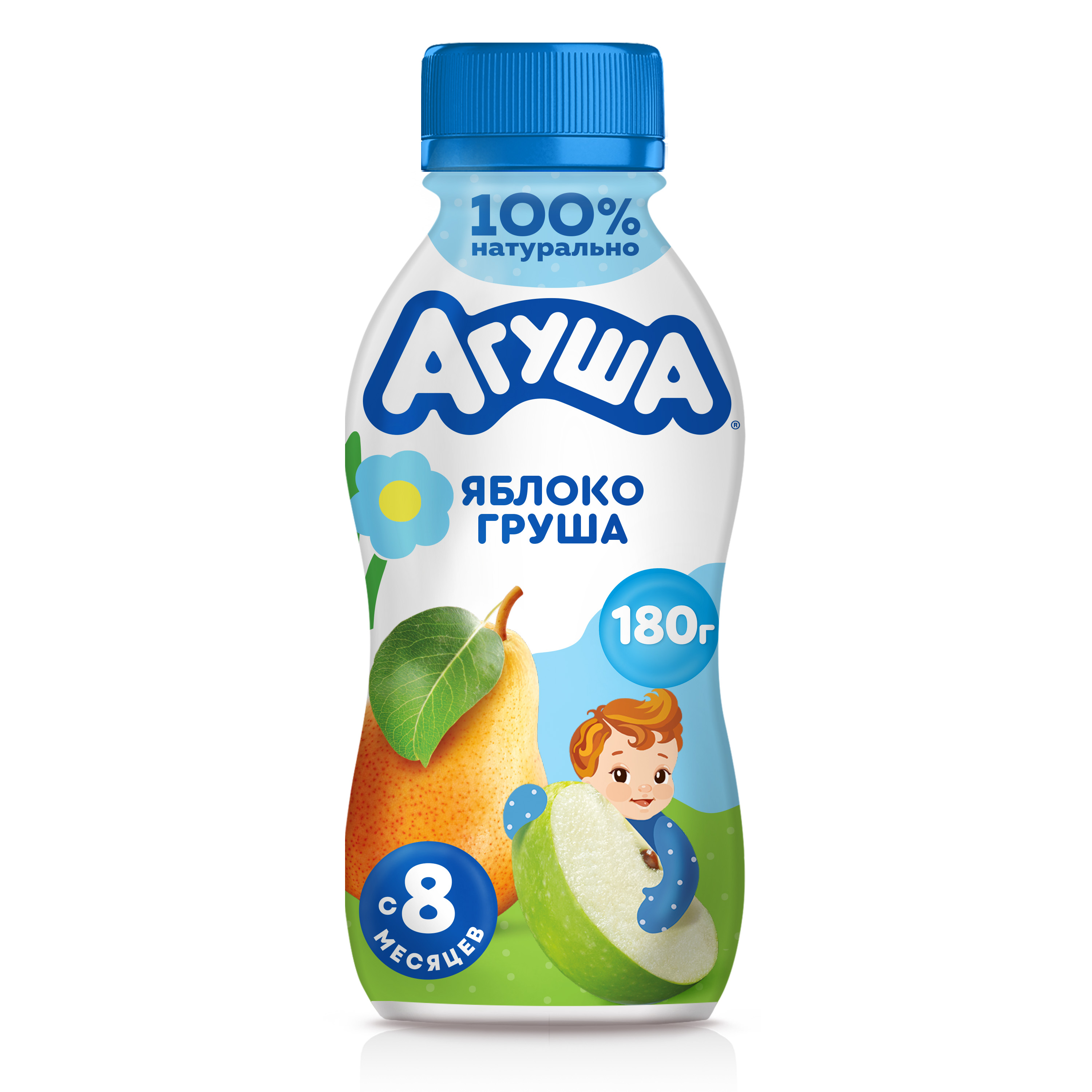 

Йогурт детский питьевой Агуша Яблоко-Груша с 8 месяцев 180 г