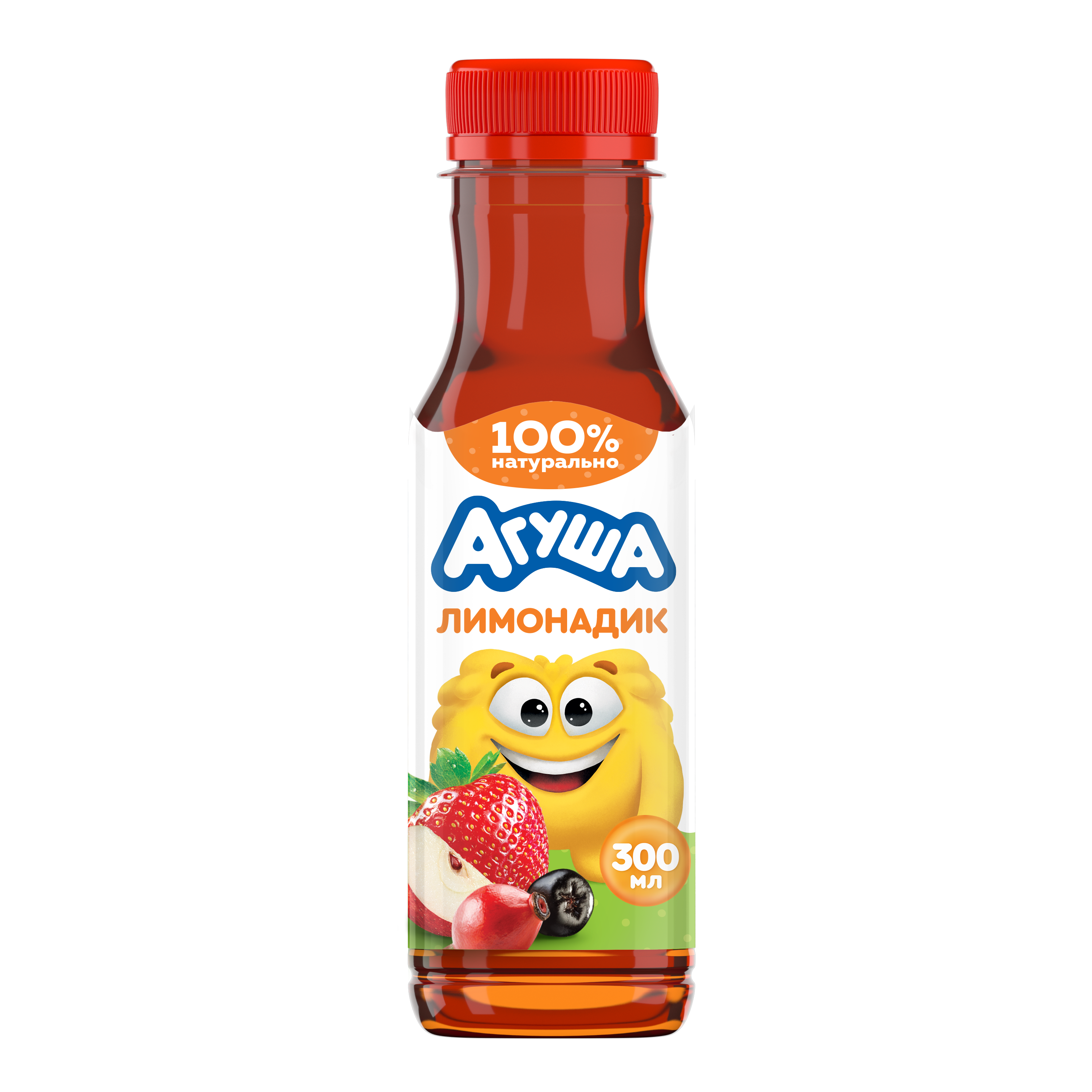 

Лимонадик негазированный Агуша с соком фруктов и ягод натуральный без сахара с 3 лет 300 мл
