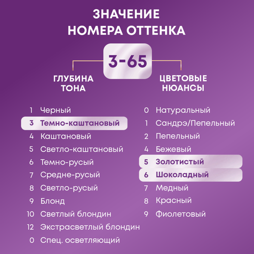 

Крем-краска для волос Палетт Интенсивный цвет 3-65 (W2) Темный шоколад 110 мл