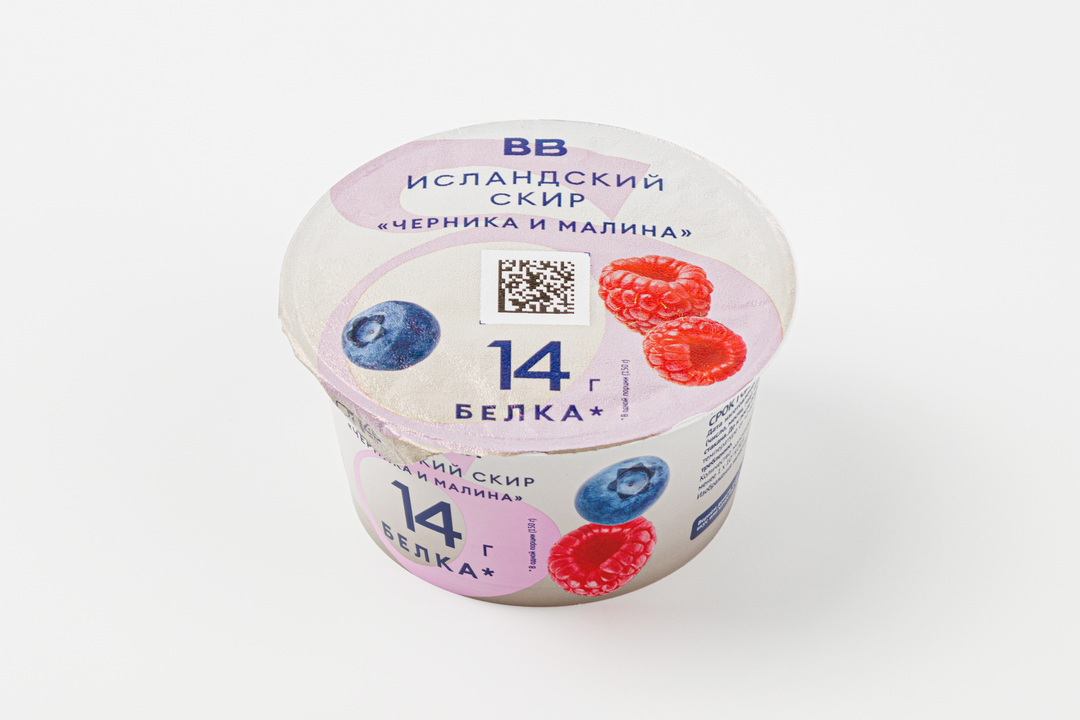 

Исландский скир ВкусВилл Черника и малина 1.2% 150 г