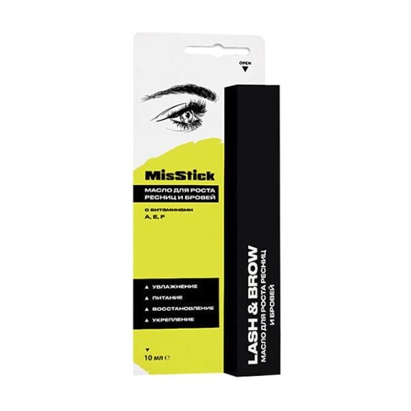 Масло для роста ресниц и бровей MisStick с персиковым маслом 10 мл