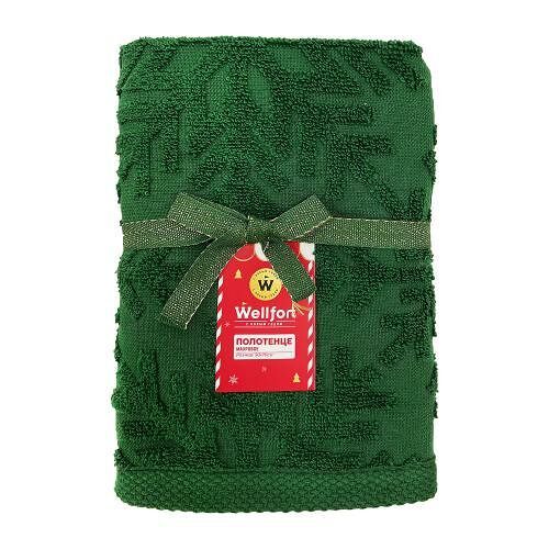 Полотенце махровое Снежинки зеленое 50*70см