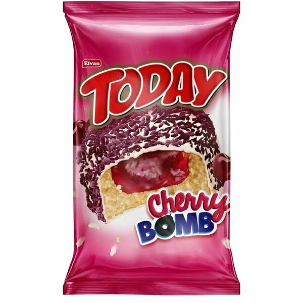 Кекс Elvan Today Cherry Bomb Cake с вишневой начинкой глазированный 40 г