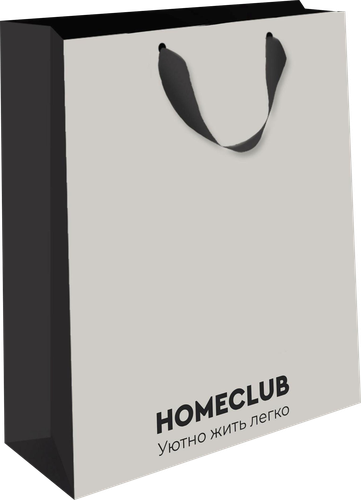 

Пакет подарочный Homeclub серый 26х32х15 см