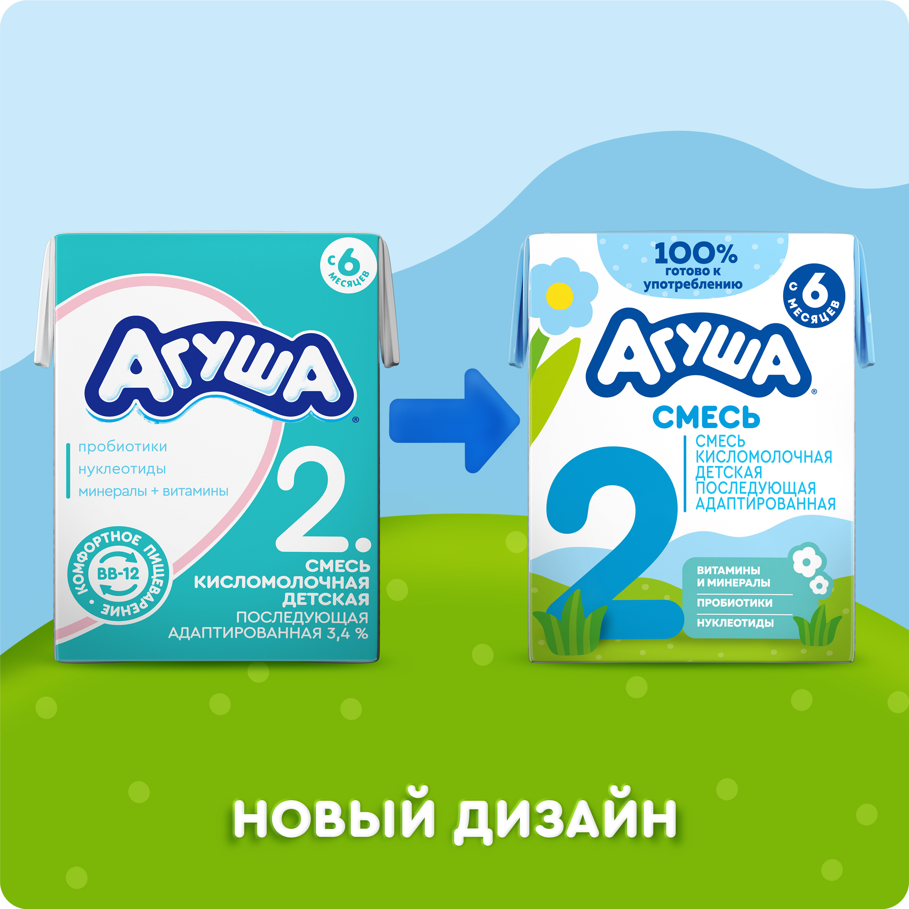 

Смесь кисломолочная Агуша 2, 3.4%, с 6 месяцев 204 г