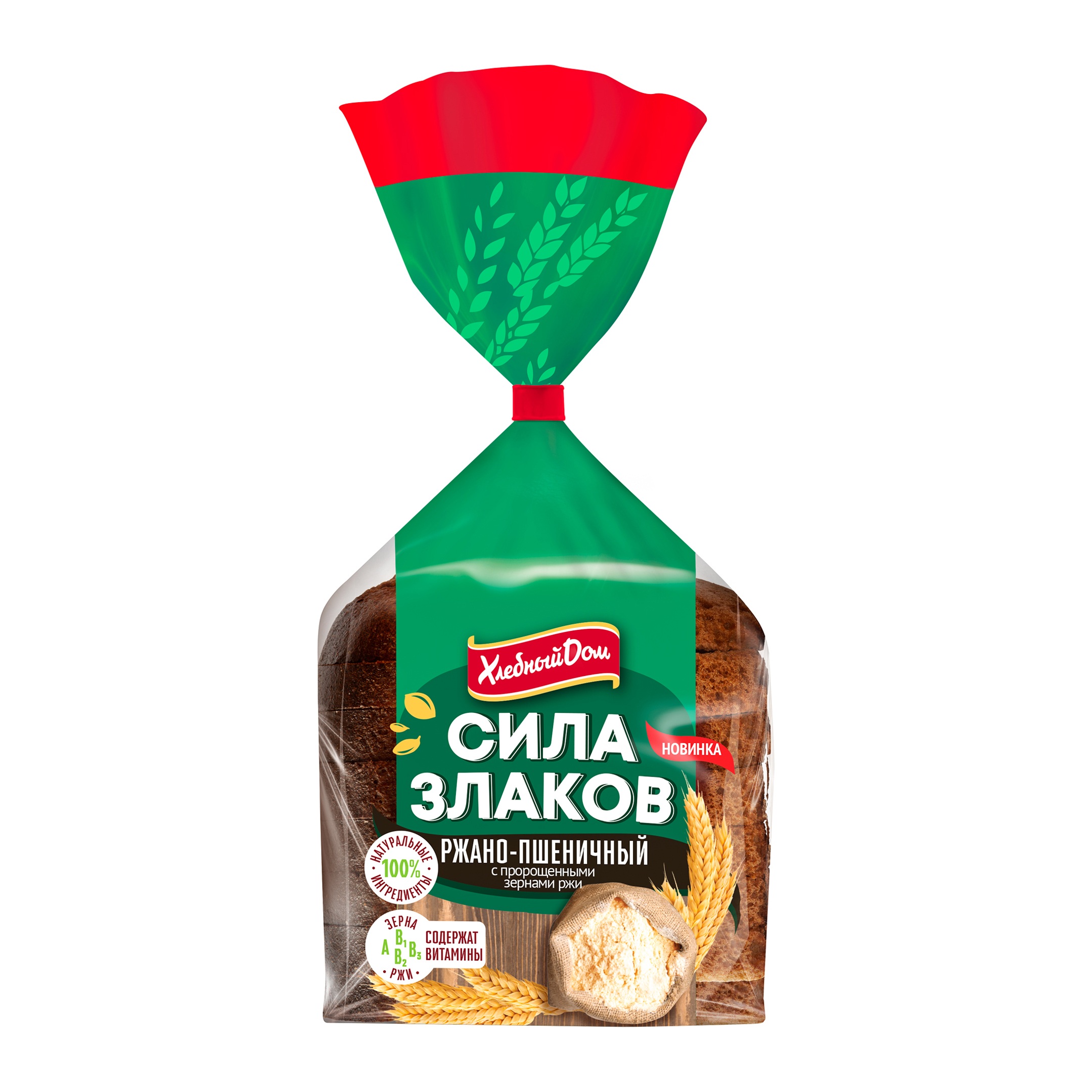 

Хлеб Хлебный дом Сила злаков ржано-пшеничный с пророщенными зернами ржи 300 г
