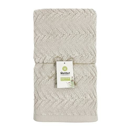 Полотенце махровое Wellfort Fern бежевое 100 х 140 см
