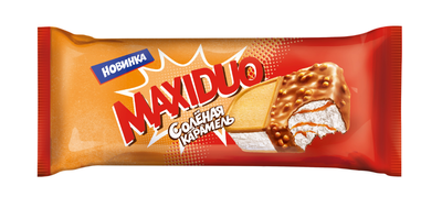 Мороженое Maxiduo соленая карамель сэндвич БЗМЖ 94 г