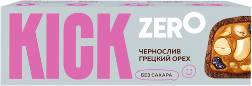 Батончик Kick Zero чернослив, грецкий орех без сахара 45 г