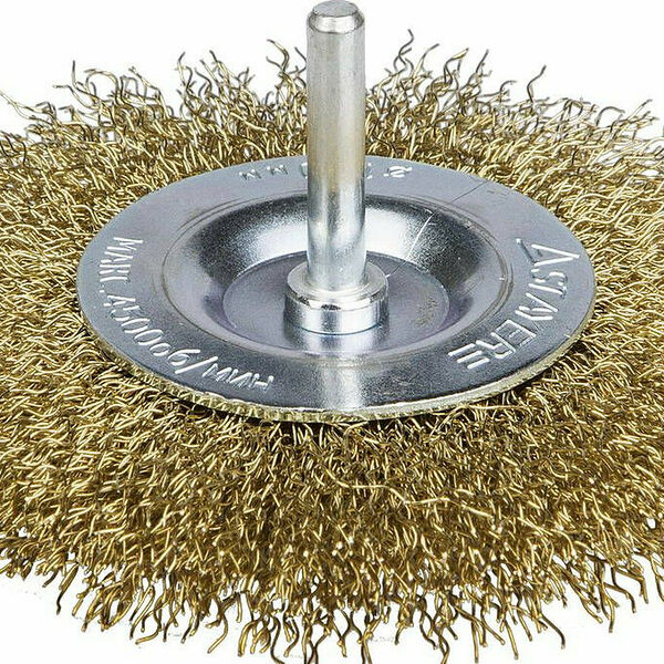 Щетка STAYER PROFESSIONAL, для дрели, дисковая, латунная, 75мм