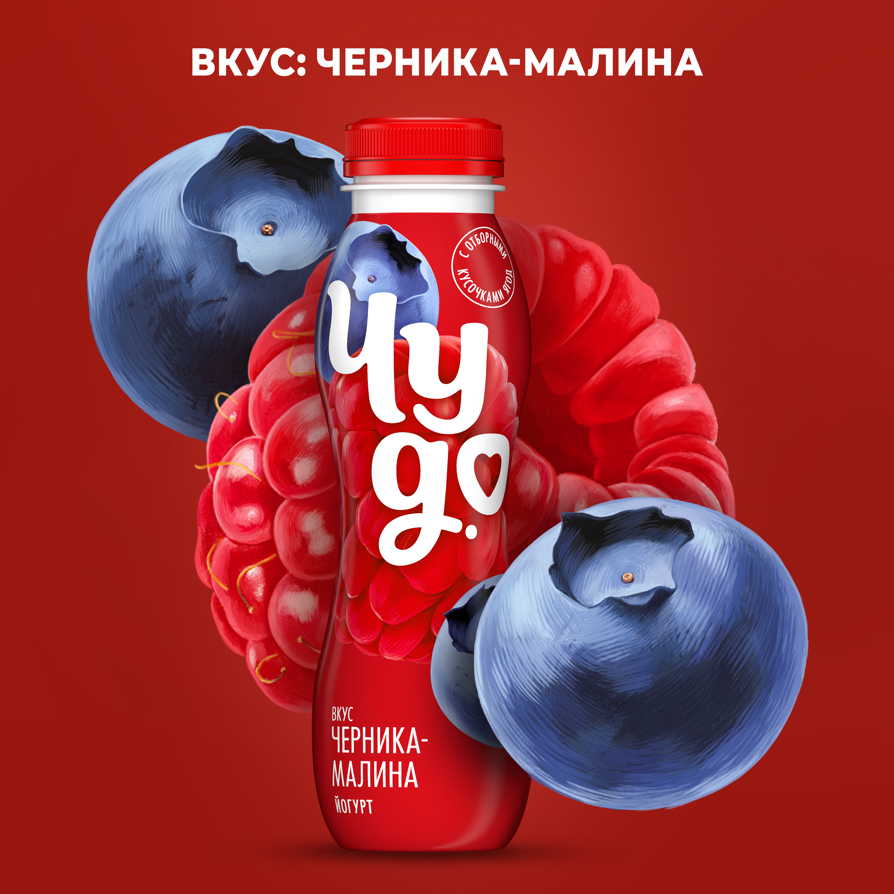 

Йогурт питьевой Чудо Черника-малина 1.9% 260 г
