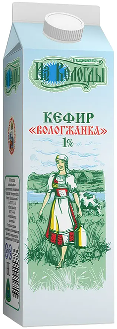 

Кефир Вологодский молочный комбинат Вологжанка 1% 1 л