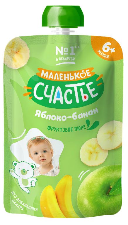 

Пюре Маленькое счастье Яблоко банан с 6 месяцев 90 г