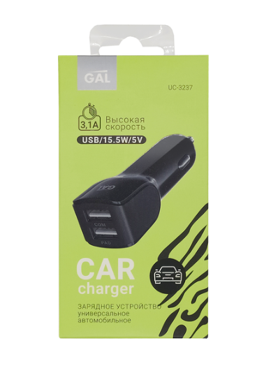 

Устройство зарядное автомобильное Gal UC-3237 2 USB 3.1А