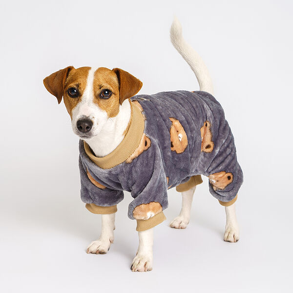 Костюм Petmax для собак с мишками, р.L, серый