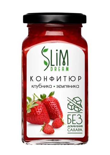

Конфитюр Slim Dream клубнично-земляничный без добавления сахара 300 г