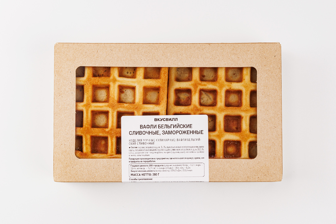 

Вафли ВкусВилл Бельгийские сливочные замороженные 280 г