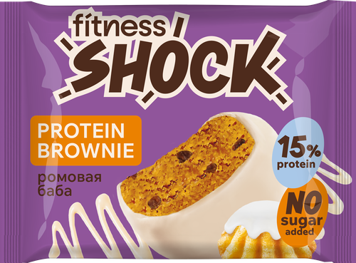 

Печенье протеиновое FitnesShock Брауни Ромовая баба 50 г