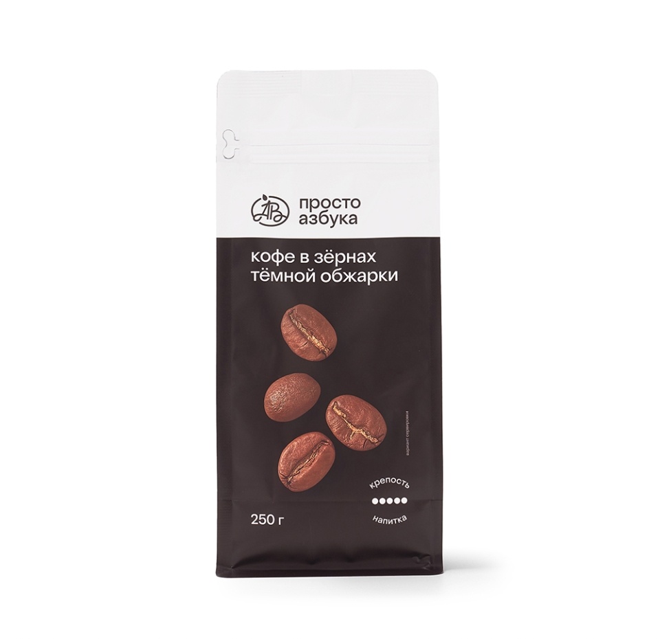 

Кофейная смесь в зернах «Просто Азбука» Everyday Blend темная обжарка 250г, Россия