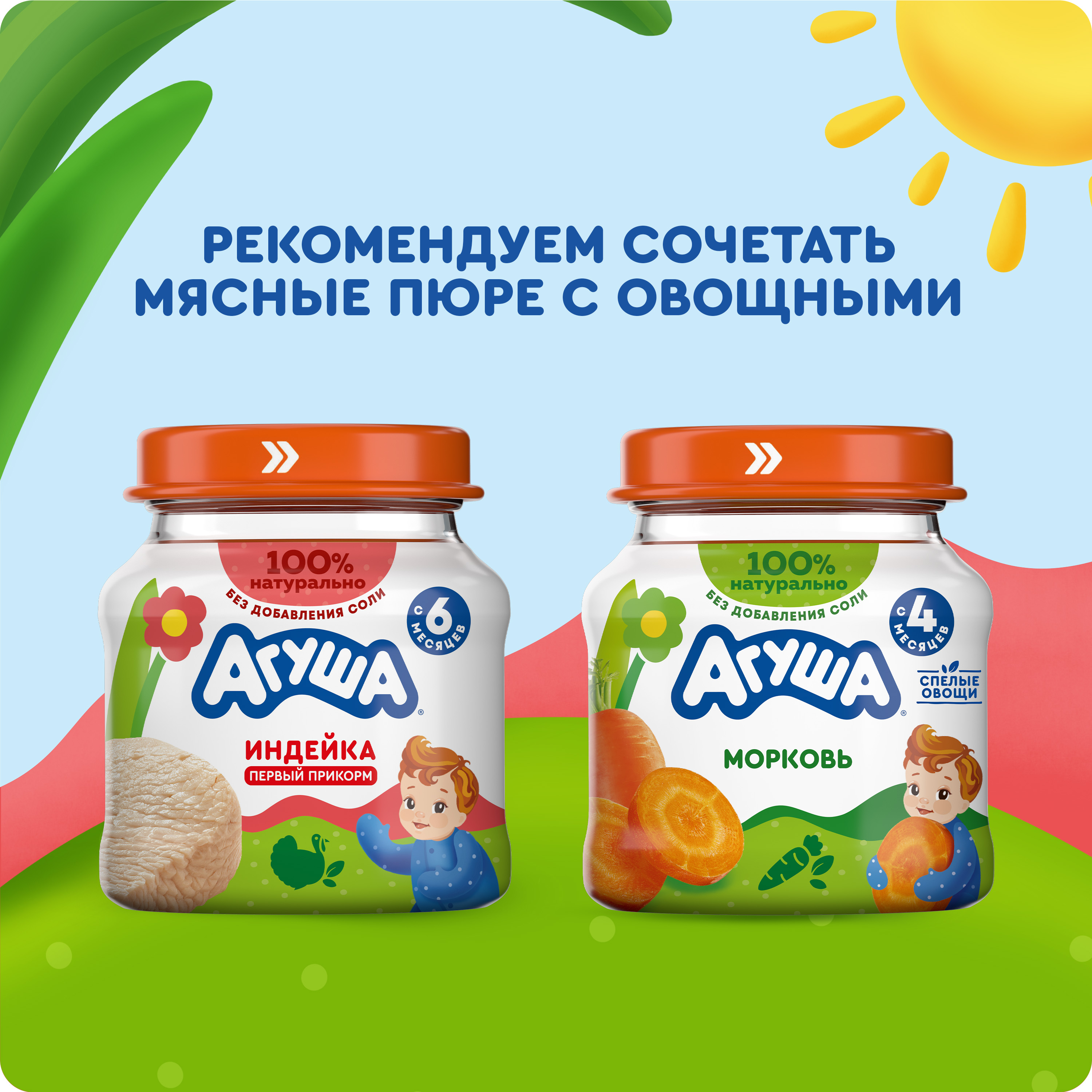 

Пюре мясное Агуша Индейка с 6 месяцев 80 г