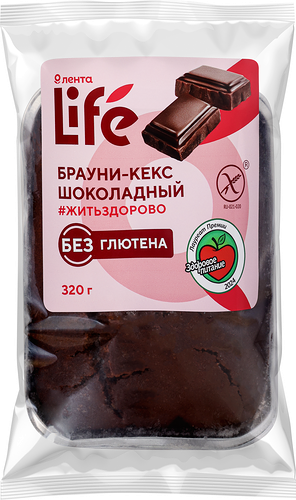 Кекс Лента Life Брауни без глютена замороженный 320 г