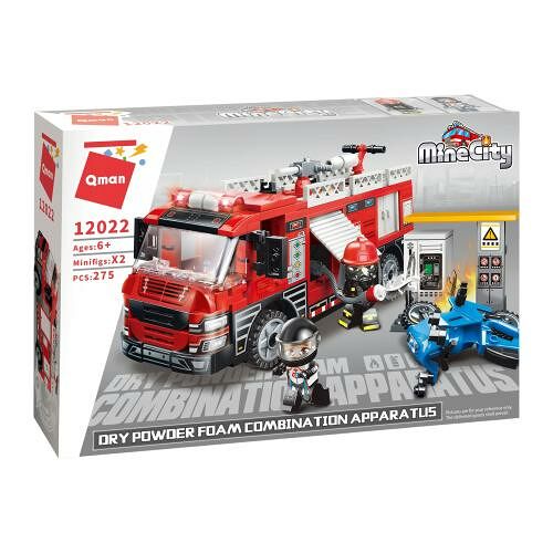 Конструктор Qman 12022 Пожарная машина (275 деталей)