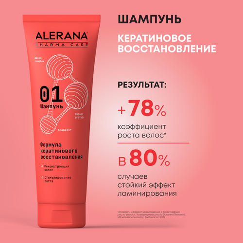 

Шампунь Alerana Pharma Care формула кератинового восстановления 260 мл
