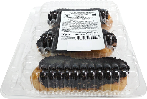 

Пирожное Вологодский хлебокомбинат Эклер с шоколадным кремом 3х70 г