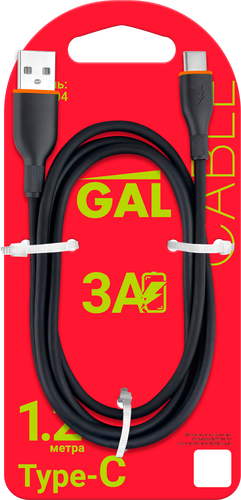 

Кабель Gal Мультимедиа USB Type-C 1.2 м 1 шт. цвет в ассортименте