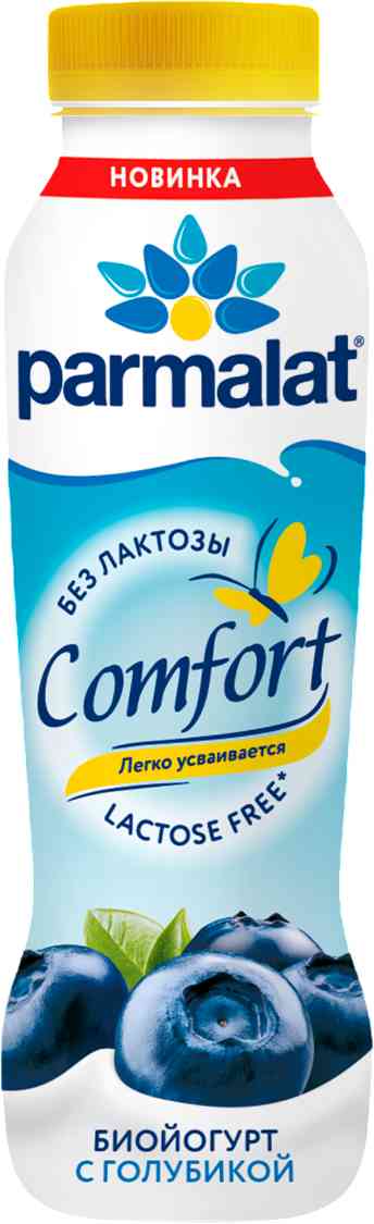 

Биойогурт питьевой Parmalat Comfort с голубикой безлактозный 1.5% 290 г