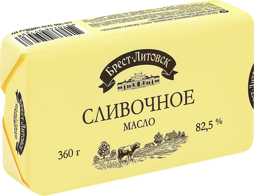

Масло сладкосливочное Брест-Литовск несоленое 82.5% 360 г