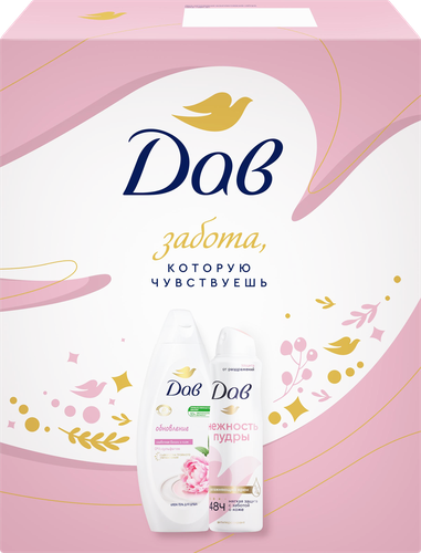 

Подарочный набор Дав Обновление Крем-гель для душа 250 мл и дезодорант-спрей 150 мл