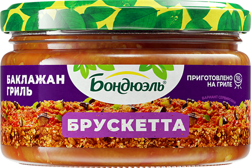 

Брускетта Бондюэль Баклажан гриль 220 г