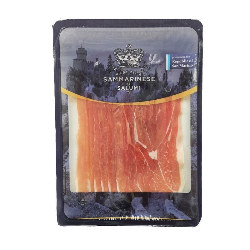 

Ветчина Fabrica Sammarinese Dei Salumi Прошутто Крудо Маттонелла сыровяленая 70 г