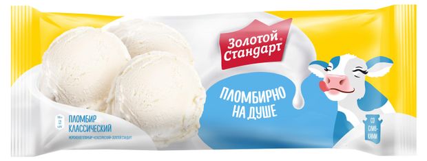 

Мороженое пломбир Золотой стандарт Классический 4.4% 400 г