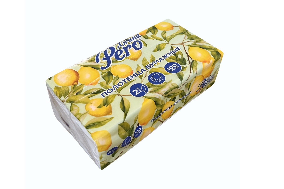 

Полотенца бумажные Grand Pero 2-слойные в листах V сложения 100 шт