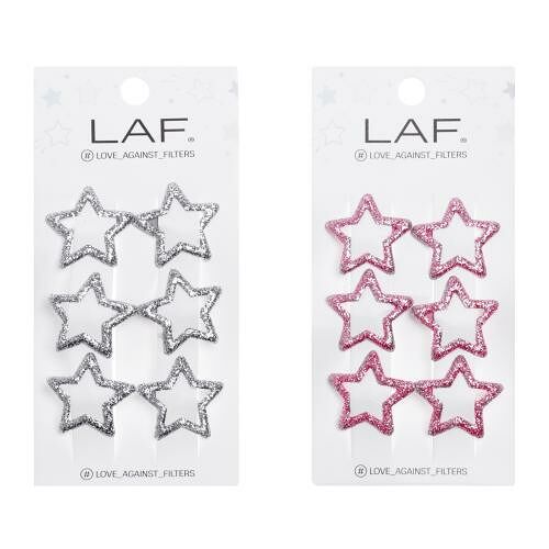 Заколки для волос Laf Звезды, цвет в ассортименте, 1 набор (6 шт)
