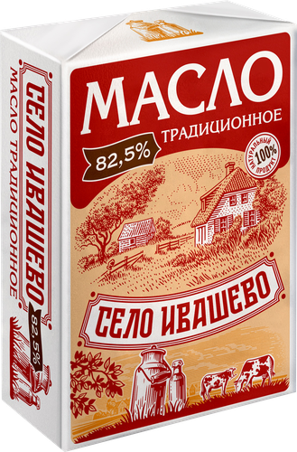 

Масло сладкосливочное Село Ивашево Традиционное несоленое 82.5%, 180 г