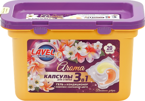 Капсулы для стирки 3 в 1 LAVELiq Aroma Весеннее утро, 20 шт